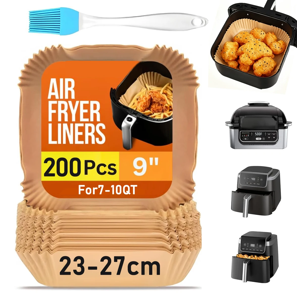 Air Fryer Paper Liners for Ninja Foodi Grill AG301 Grill, AF141 Pro 4-in-1 Disposable Square Parchment Paper