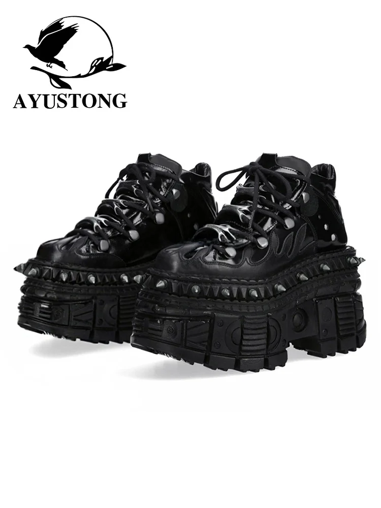 

AYUSTONG Оригинальный дизайн Thi Bot Platform oes ex k Flame Punk Y2K Millennium Sle Faion Casual oes