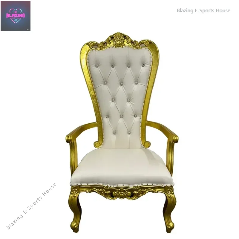 

Factory direct sales solid wood hotel chair bride and groom wedding site decorative high back king