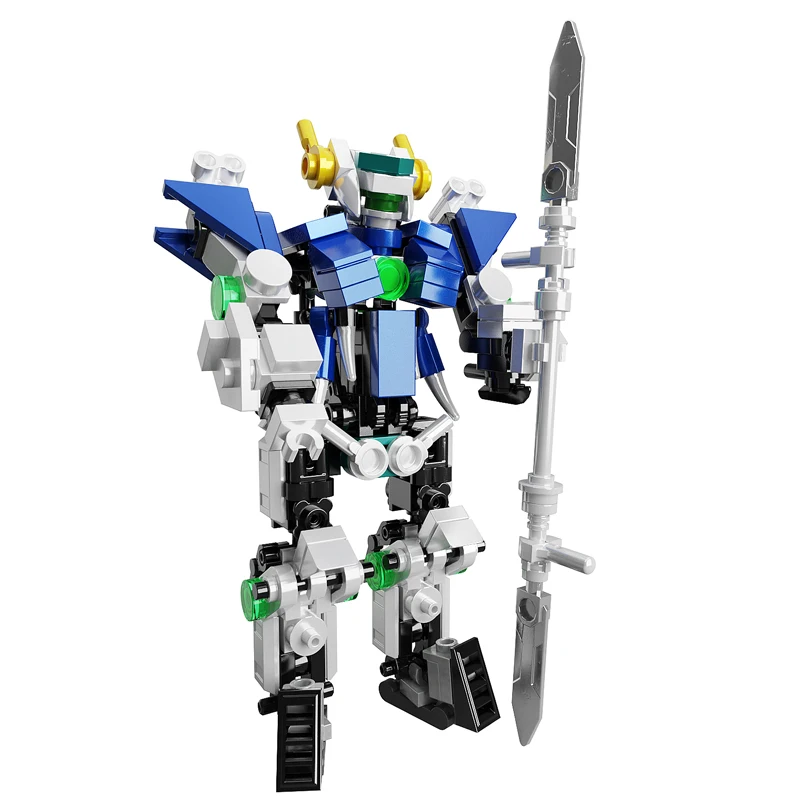 MOC Powered Exoskeleton Mech Warrior Building Blocks Armor Robots Anime Figure Model Toys Children Birthday Gifts