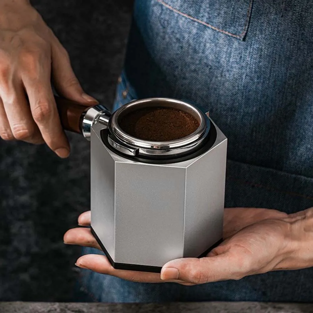 

Espresso Tamping Station WDT Tools Aluminum Alloy Espresso Portafilter Stand with Adjust Height Removable Handle Support Holder
