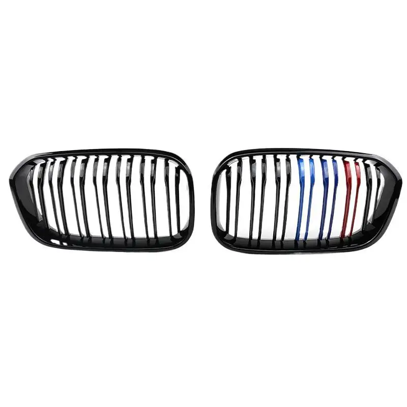 

Suitable for 2015-2018 BMW 1 Series F20 late modification double-line bright black middle mesh front grille carbon pattern middl