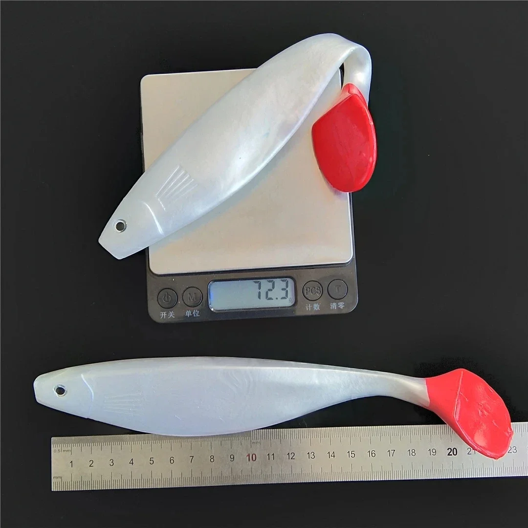 MUKUN 25cm/71.5g  Deep Sea Big T Tail Fish Plastic Soft Fishing Lure Silicone Bait Wobbler for Pike Carp Fishing Pesca
