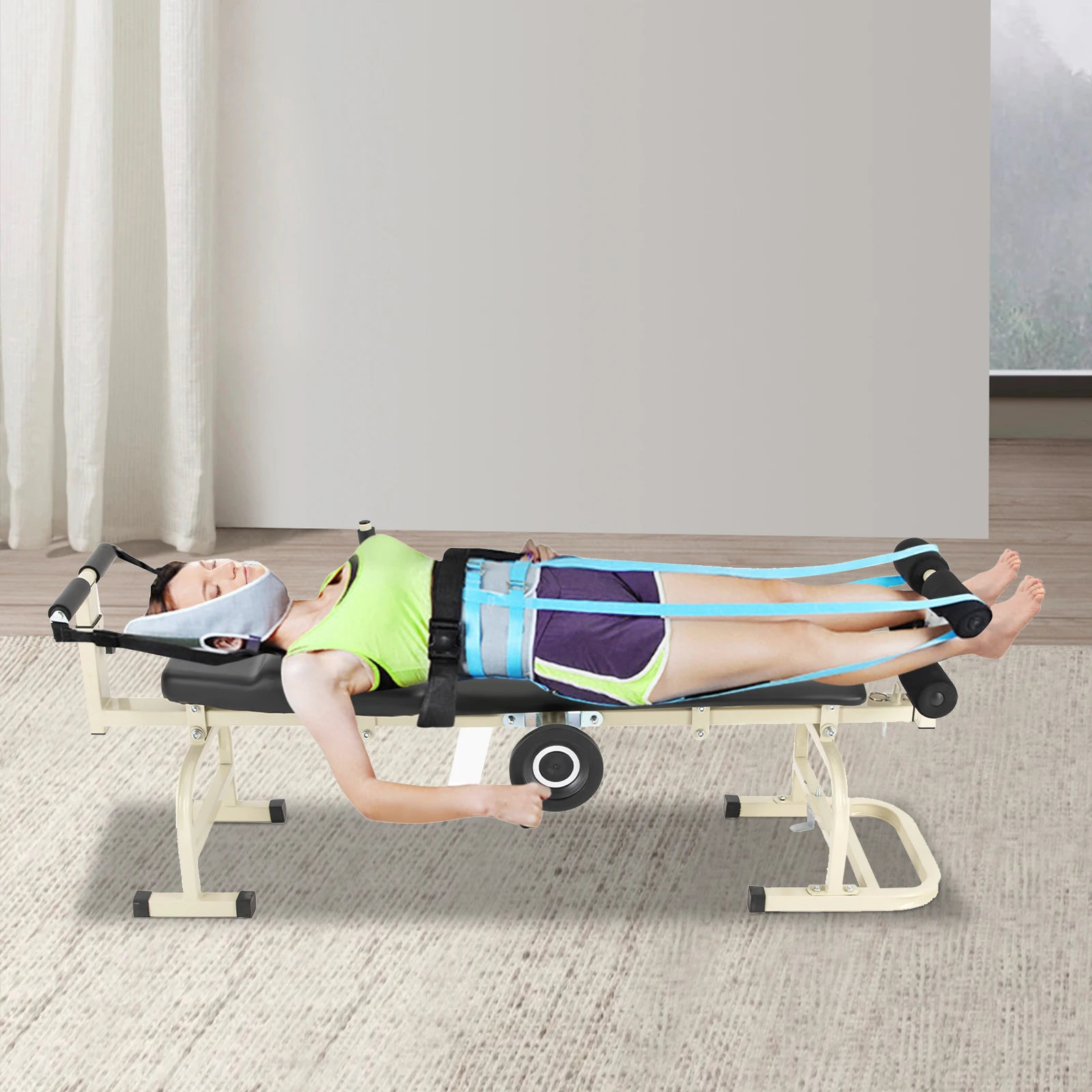 Lumbar Stretch Tool Device Traction Bed Therapy Table Fit Cervical Spine Decompression Massage Table Bench