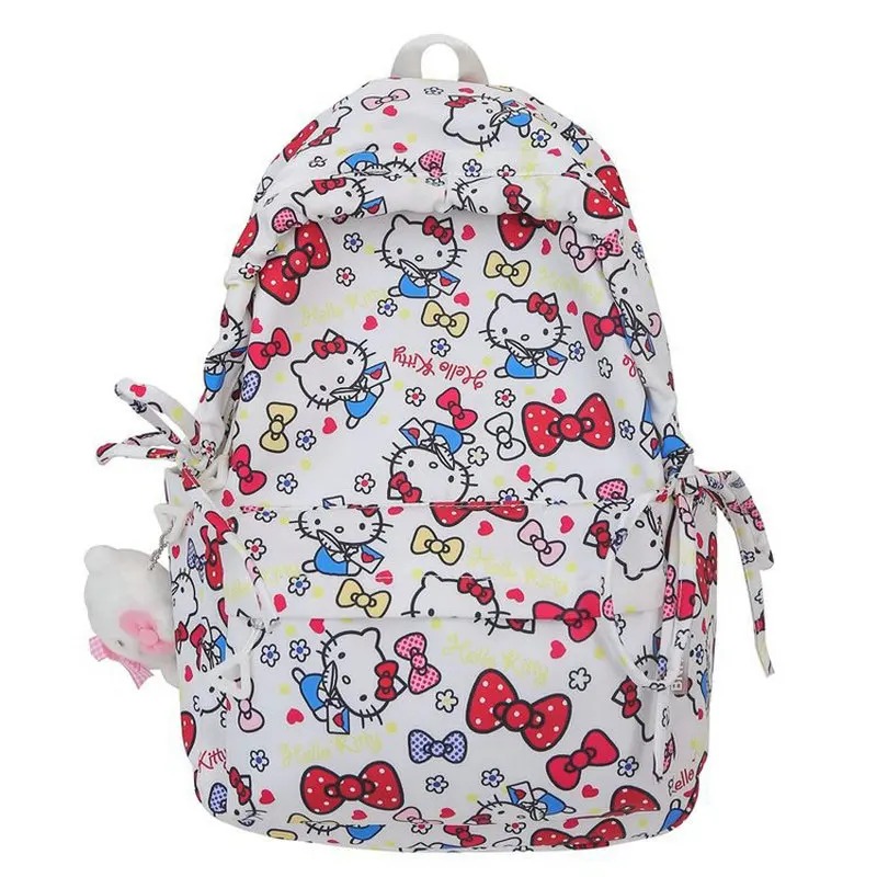 

Cute Cartoon Hello Kitty Backpack Anime Women Cute Light Backpacks Students Bag Knapsack Shoulder School Kids Bags Girl Gift