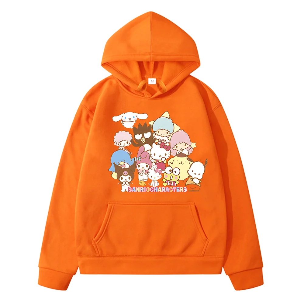 Hello Kitty Family Melody Cute Dog Graphic Hoodies for Boys/Girls Y2k Japanese Streetwear Harajuku Long Sleeve Tops Sweatshirts