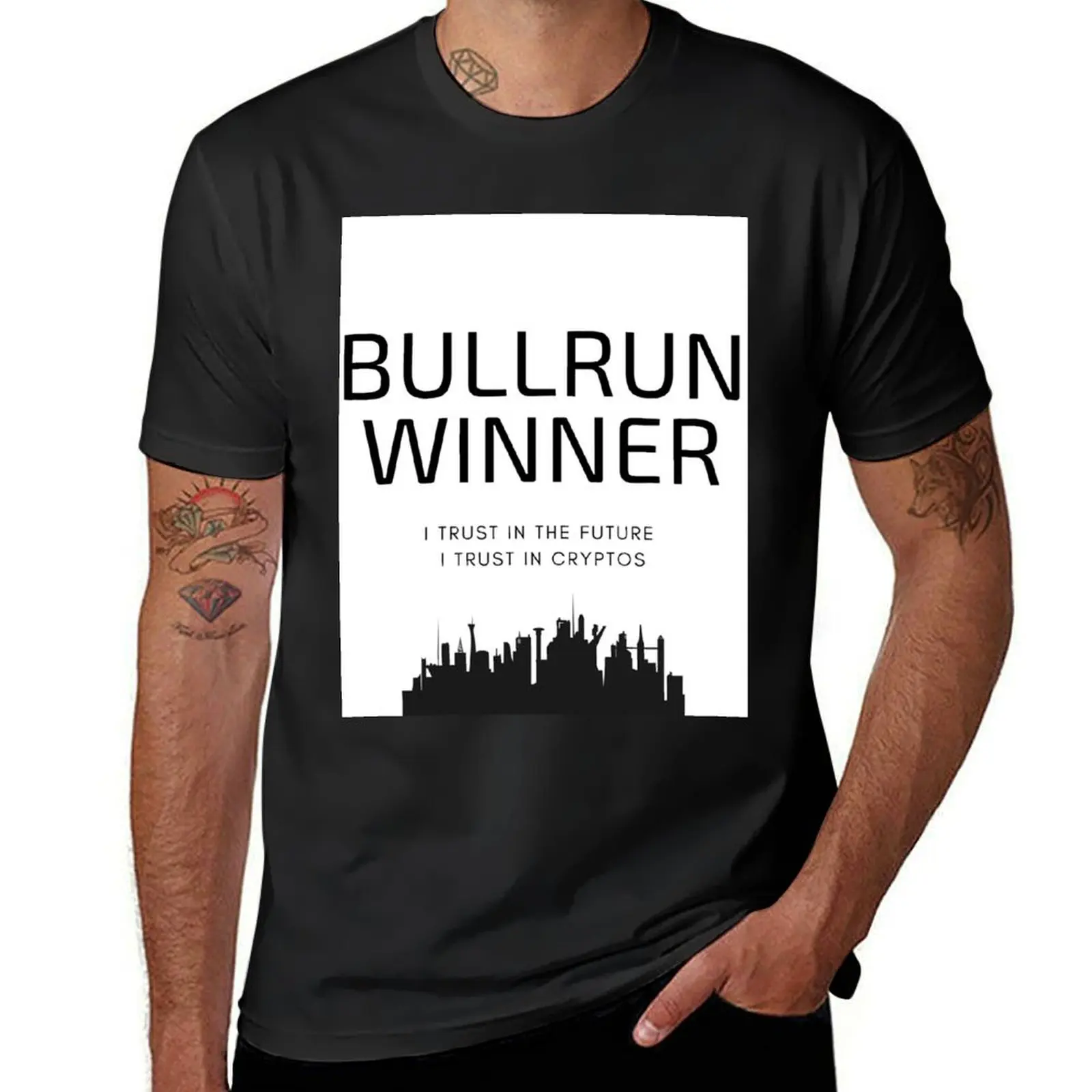 Bull run winner i trust in the future i trust in cryptos t-shirt top pesanti abbigliamento da uomo