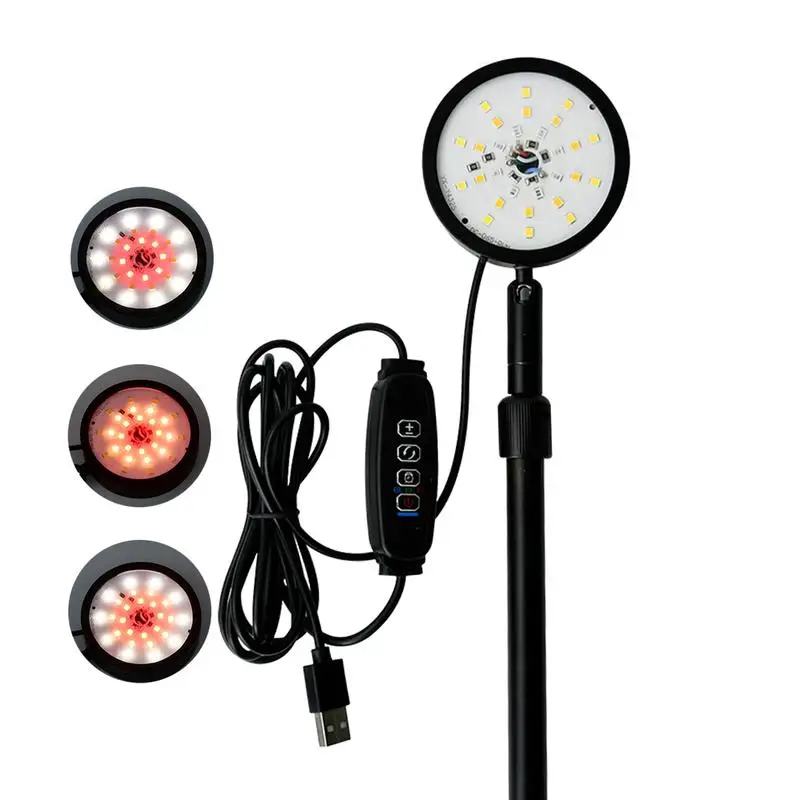 

LED Grow Light Clip Indoor Plant Growth with Full Spectrum Lamp 8-Level Dimmable Auto On/Off & Adjustable Timing 4, 8, 12Hrs