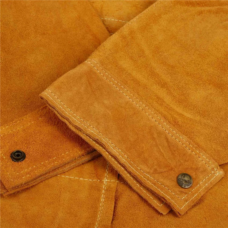 

ABAH-10Pcs 120Cm Welding Apron Flame Retardant Long Sleeve Welder Protective Clothing Split Leather Fire-Resistant