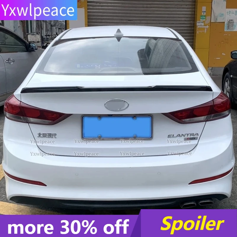 

For Hyundai Elantra Trunk Spoiler 2016 2017 2018 High Quality ABS Plastic Unpainted Color Rear Trunk Lip Wing Car Accessories