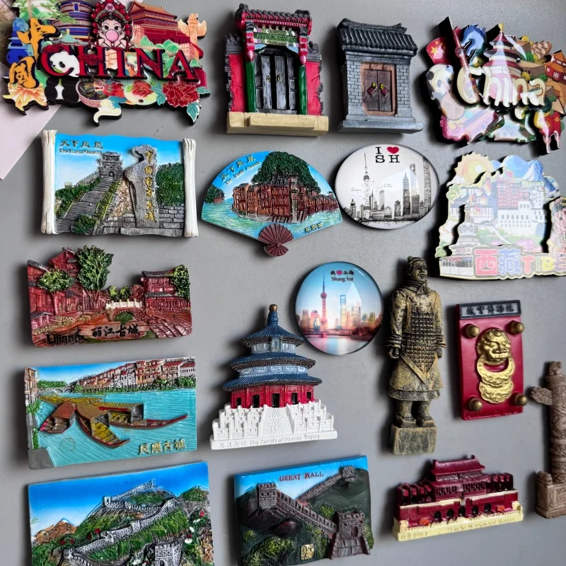 China Fridge Manets Hunan Fenghuang Ancient City Zhangjiajie Lijiang The Great Wall Shang Hai Peking Beijing Tibet Xi An Decor