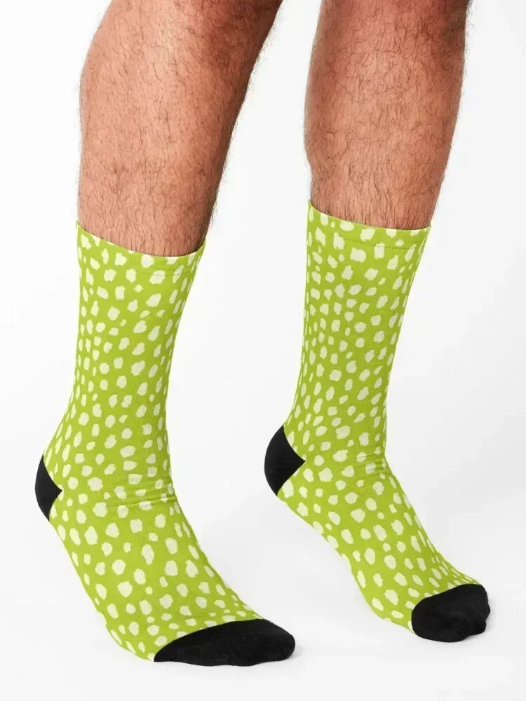Chartreuse Spots Pattern Socks winter ankle golf crazy Socks Women's Men's