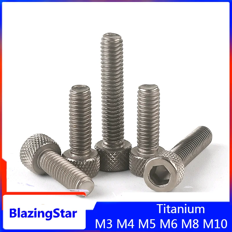 

M3 M4 M5 M6 M8 M10 L= 6mm - 120mm Pure Titanium Hexagon Socket Screw Bolt Bycycle Caps For Bolts Hardware Furniture Accessories