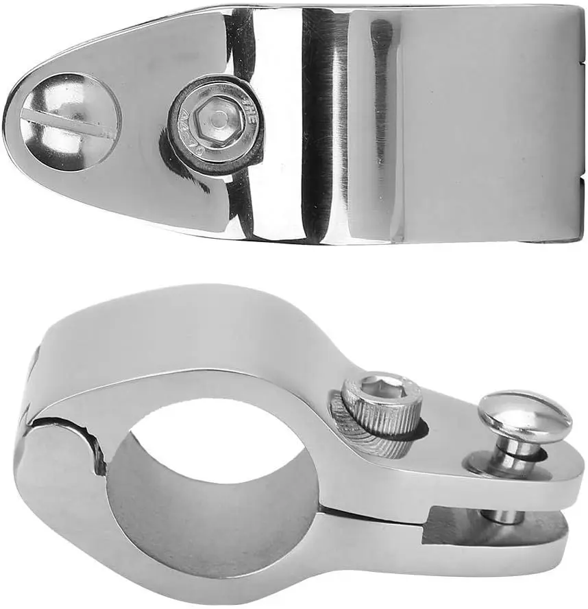 

Stainless Steel Hinged Tube Clamp 25Mm Marine Hinged Upper Jaw Slide Hardware Fittings Bimini Top Hinge Rail Mount(20mm)