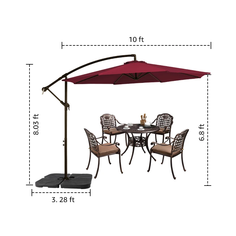 Modern Design Garden Outdoor Iron Patio Umbrella with Stainless Steel Pole and Polyester Canopy for Courtyard Park & Hotels