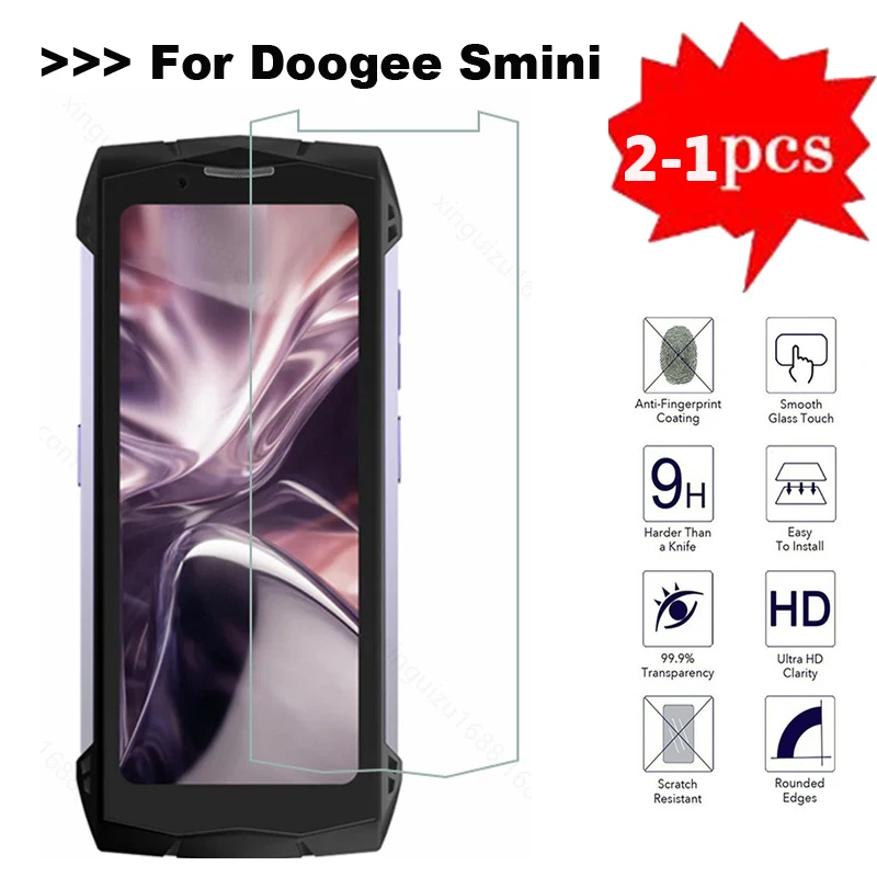 Защитное стекло 2-1 шт. для Doogee S mini, закаленное стекло, защитная пленка для экрана Pelicula Doogee Smini 4,5 дюйма, защитная крышка для экрана