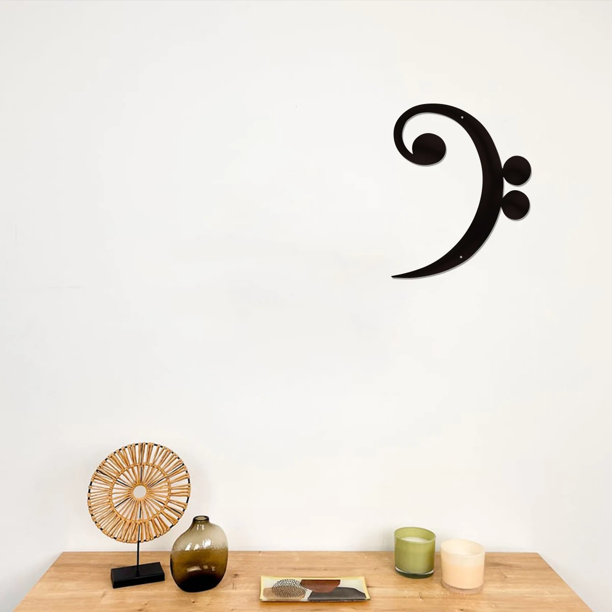 1pc Bass Clef Music Note Vinyl Decal for Home Car Window  Door Store Music Words-Meta decoration-Simple and Fashion Decoration