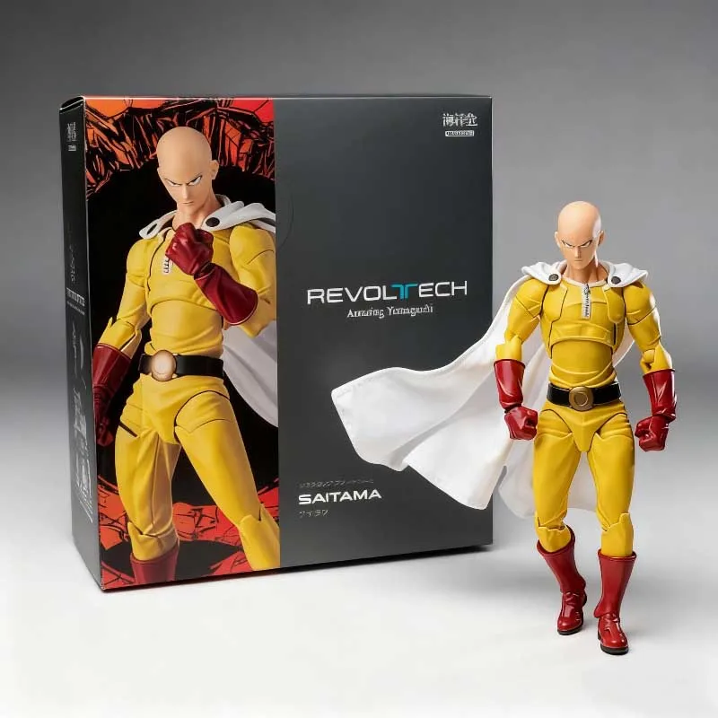 

Original Kaiyodo One Punch Man Articulated Action Figure Model Toys Saitama Amazing Yamaguchi Revoltech Saitama Anime Collection