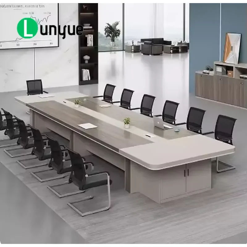 Modern Conference Table Set for 12 Person Meeting Desk Office Furniture Large Size Business Negotiation Workstation Durable