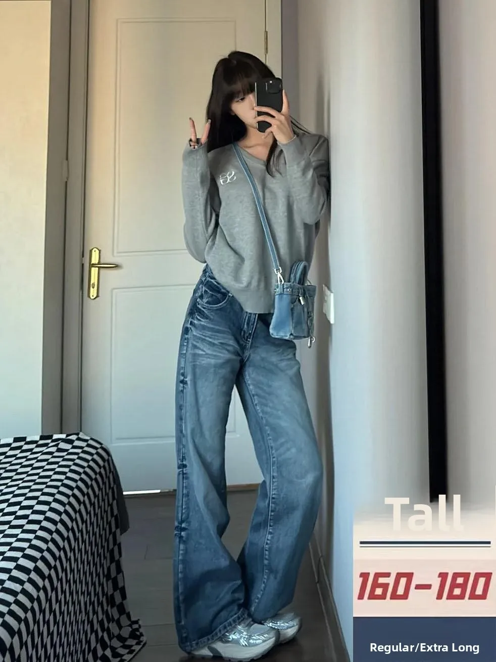 

Extended Size 75 Slimming Low Waist Bell Bot Jeans Women's Summer Thin Denim Pants High Waist Long Leggings Casual Sle