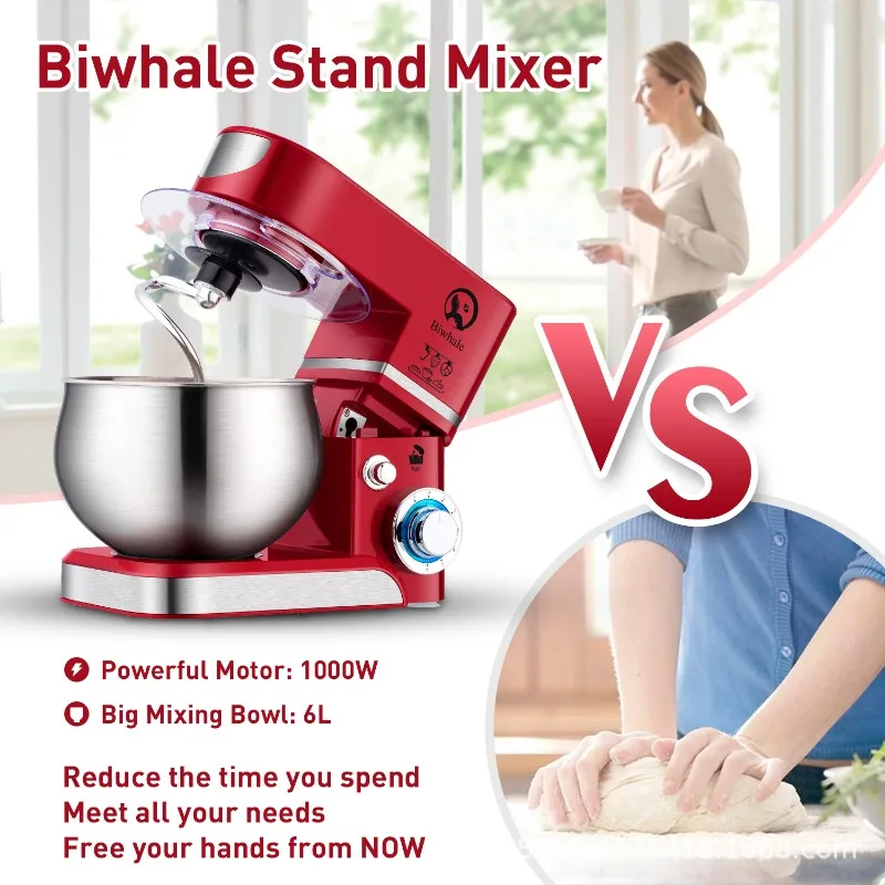 5L Stand Mixer – 3-in-1 Multifunctional Kitchen Machine with Dough Hook, Beater & Whisk,1000W Powerful Motor for Baking/Cooking view 3