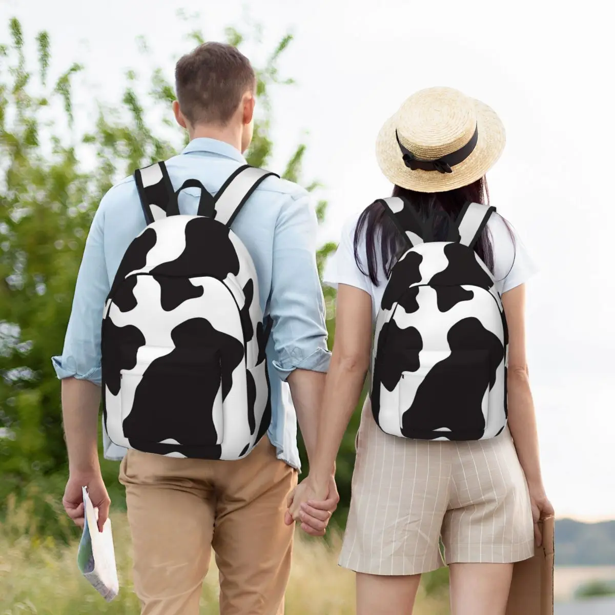 Cow Animal Print Cowboy Country Ranch Student Backpack School Bag Hiking Travel Daypack for Men Women Bookbag Shoulder Bags