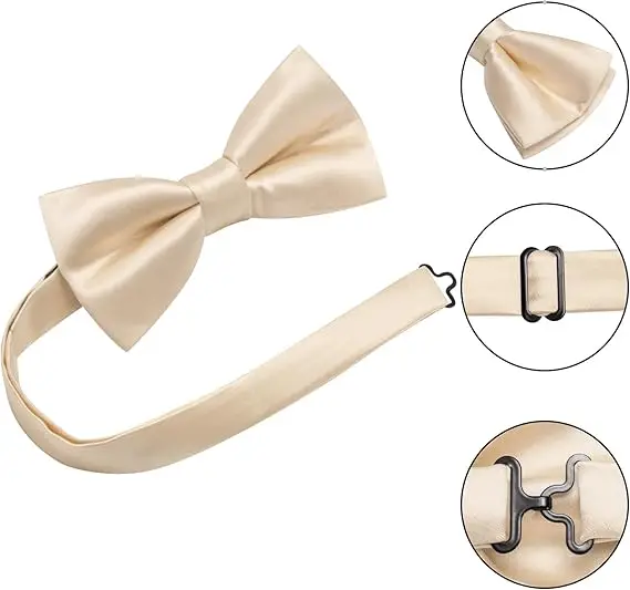 Elegantes Krawattenset für Herren: Krawatte, Fliege, Einstecktuch, Manschettenknöpfe, Reversnadel – 5-teiliges Set für formelle Anlässe, Hochzeiten, Business und Partys – Anzug-Accessoires als Geschenk – Detail 8