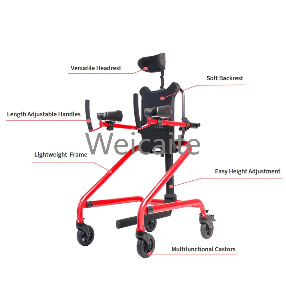 GT01 Paralhada Cerebral Ajustável Treinador de Gait Pediátrico Walker com Esquiências Especiais para Disabilidades Assento Infantil