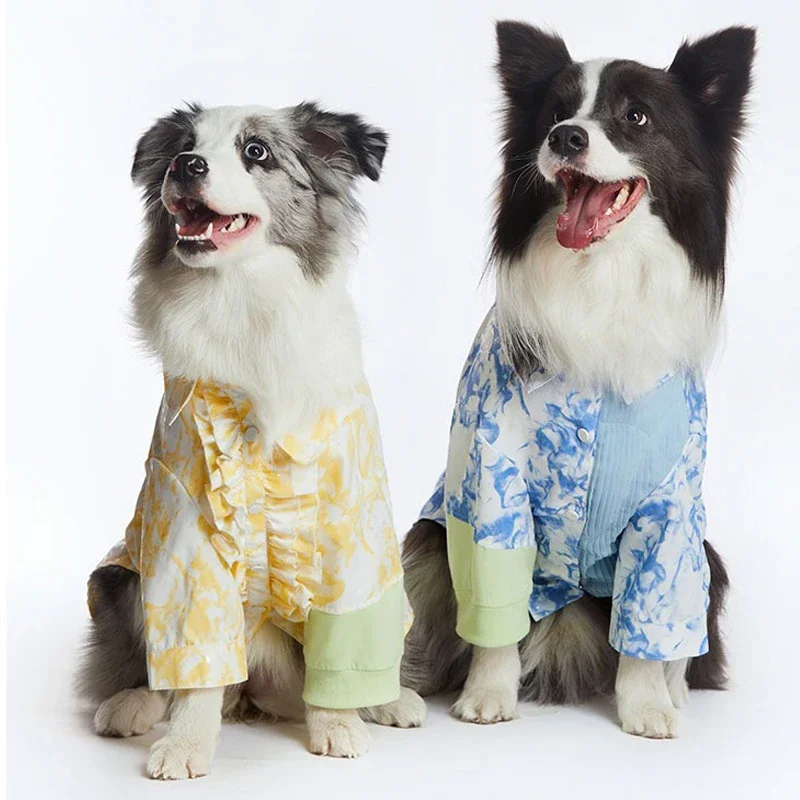 Abbigliamento per cani di grandi dimensioni Camicia estiva per cani di grandi dimensioni Border Collie Vestiti Samoiedo Labrador Husky Golden Retriever Corgi Costume per cani Abiti