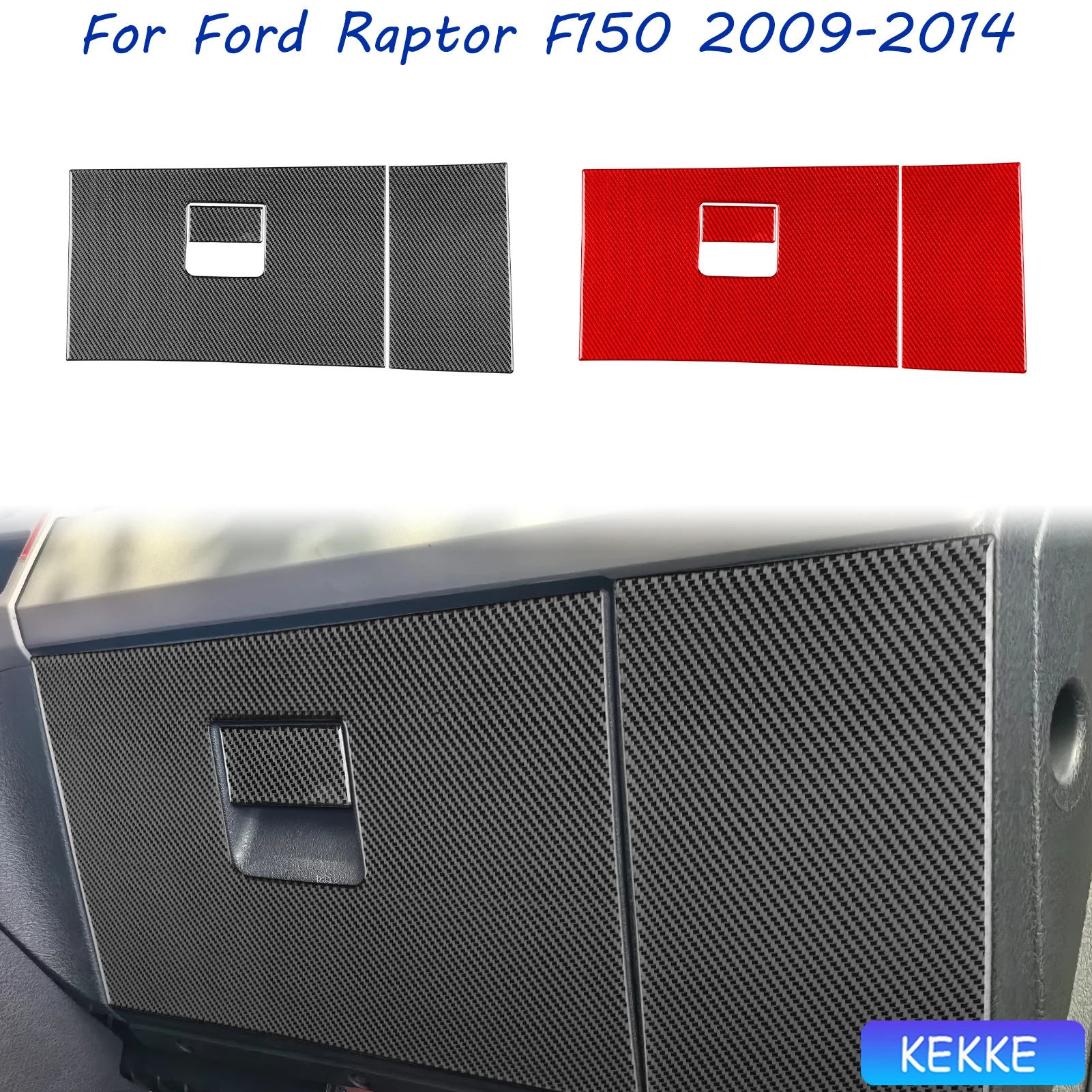 

For Ford F150 Raptor 2009-2014 Real Carbon Fiber Glove Box Set Auto Trim Accessories Interior Cover Tuning Decorative Stickers