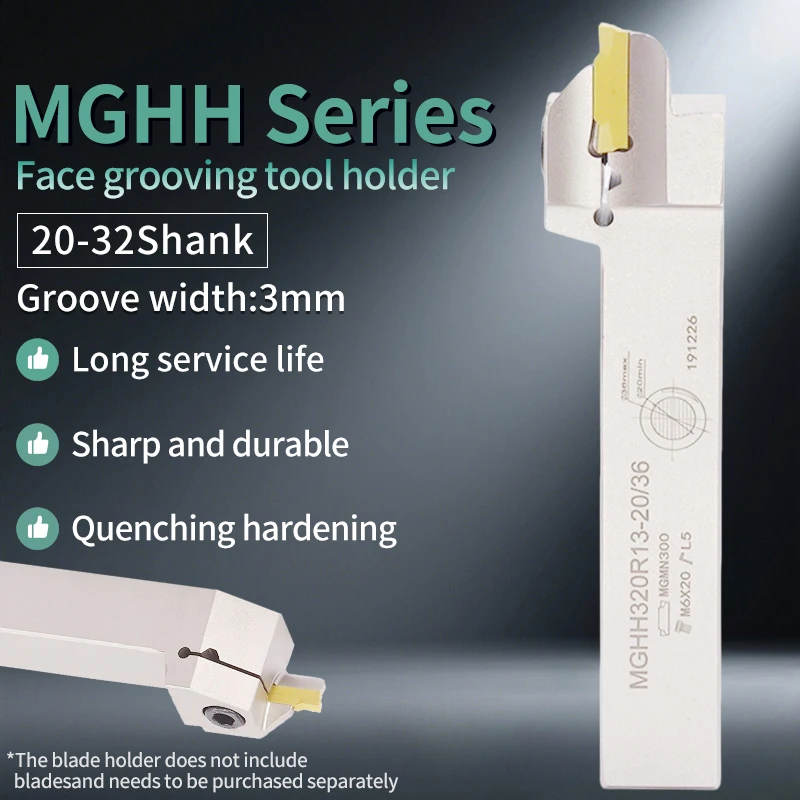 

MGHH320/325R/L20-32 3 мм внешний держатель инструмента для обработки канавок с круглой поверхностью, пружинная сталь, ударопрочный удлиненный держатель инструмента для токарного станка с канавками
