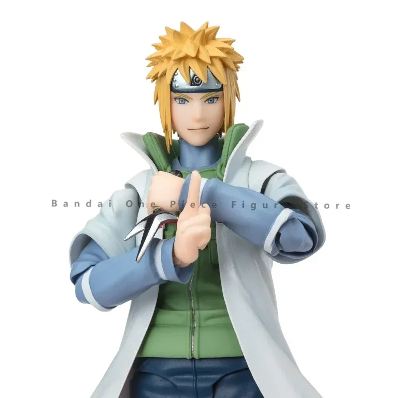 In Stock Original Bandai SHF Naruto Namikaze Minato Action Figure Animation Toy Gift Model Collector Anime Hobby Genuine