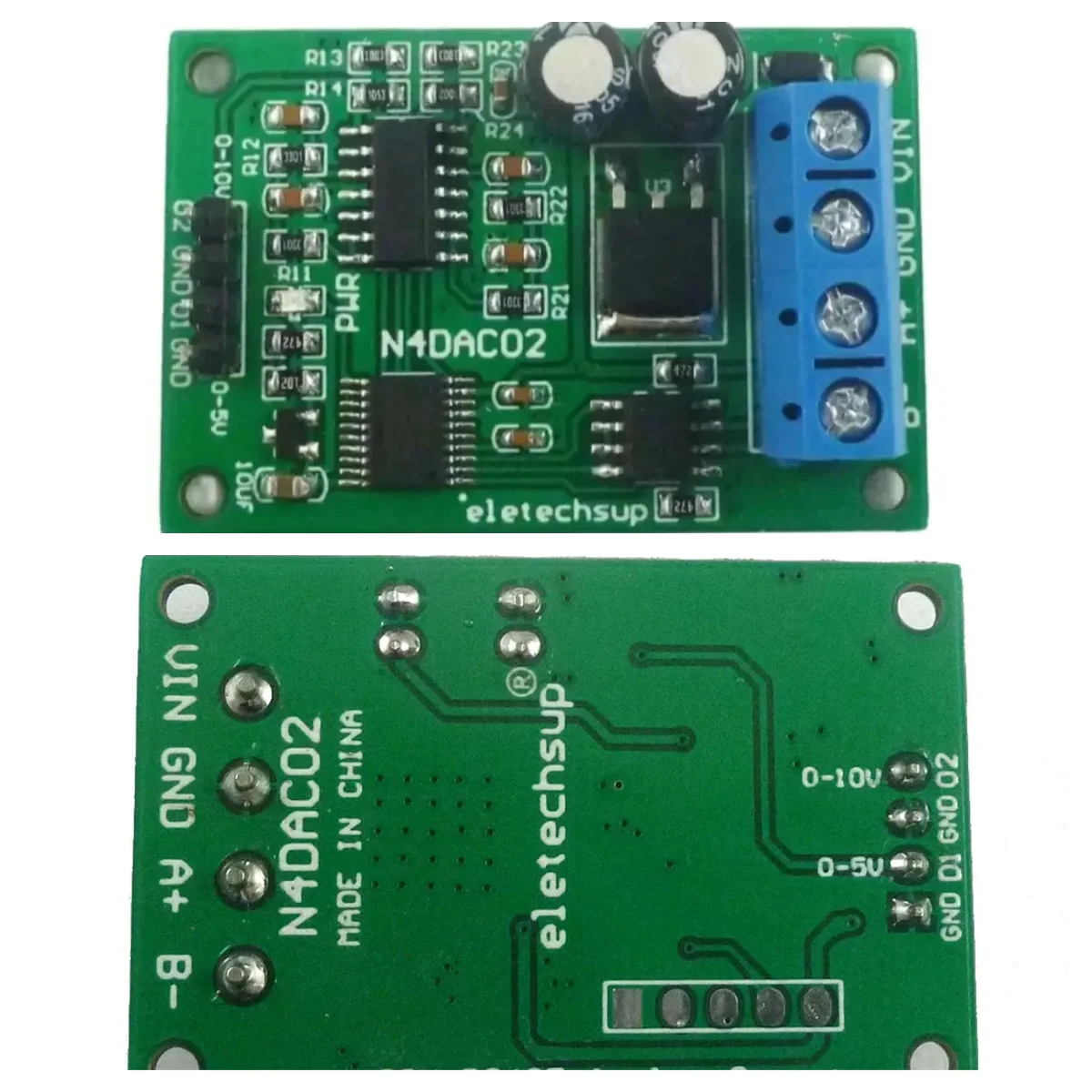 DC 12V 2CH DAC Module 0-5V 0-10V PWM to Voltage Analog Converter RS485 Modbus RTU Board N4DAC02