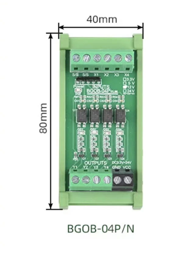 PLC industrial computer IO card microcontroller TTL optocoupler isolation board PNP to NPN mutual conversion voltage signal