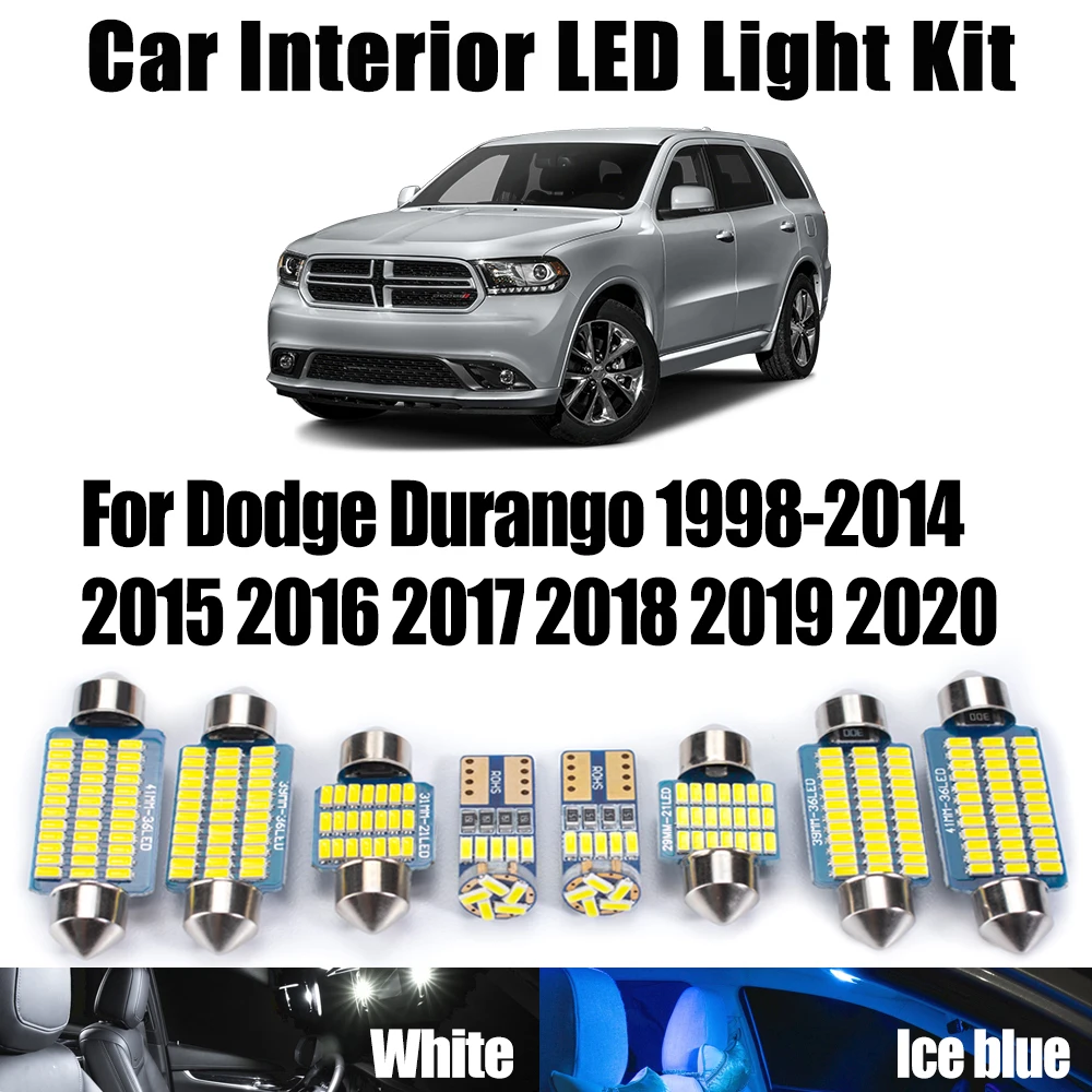 

Canbus для Dodge Durango 1998-2017 2018 2019 2020 автомобильные аксессуары без ошибок светодиодный внутренний светильник с картой купольный светильник комплект потолочных ламп