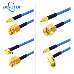 1PCS RG405 SMA to MMCX Cable RP-SMA/ SMA Male to MMCX Male Straight/ Right Angle 90° Plug High Frequency RG-405 086 Jumper