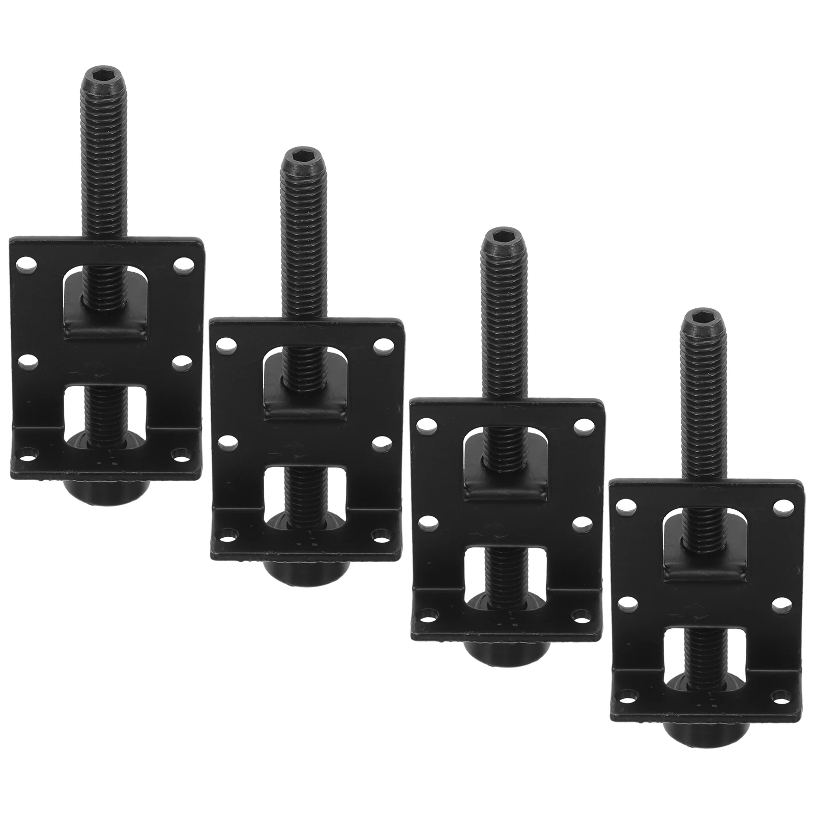 

4pcs Adjustable Furniture Feet Levelers Heavy Duty Table Leg Extenders 10cm Black Plastic Feet Screw for Cabinets Anti Slip