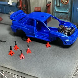 4 piece setDiorama 1/64 Car Jack Model Modification Garage Repair Accessories Scene Collocation 1:64 Resin Miniature Figure Doll