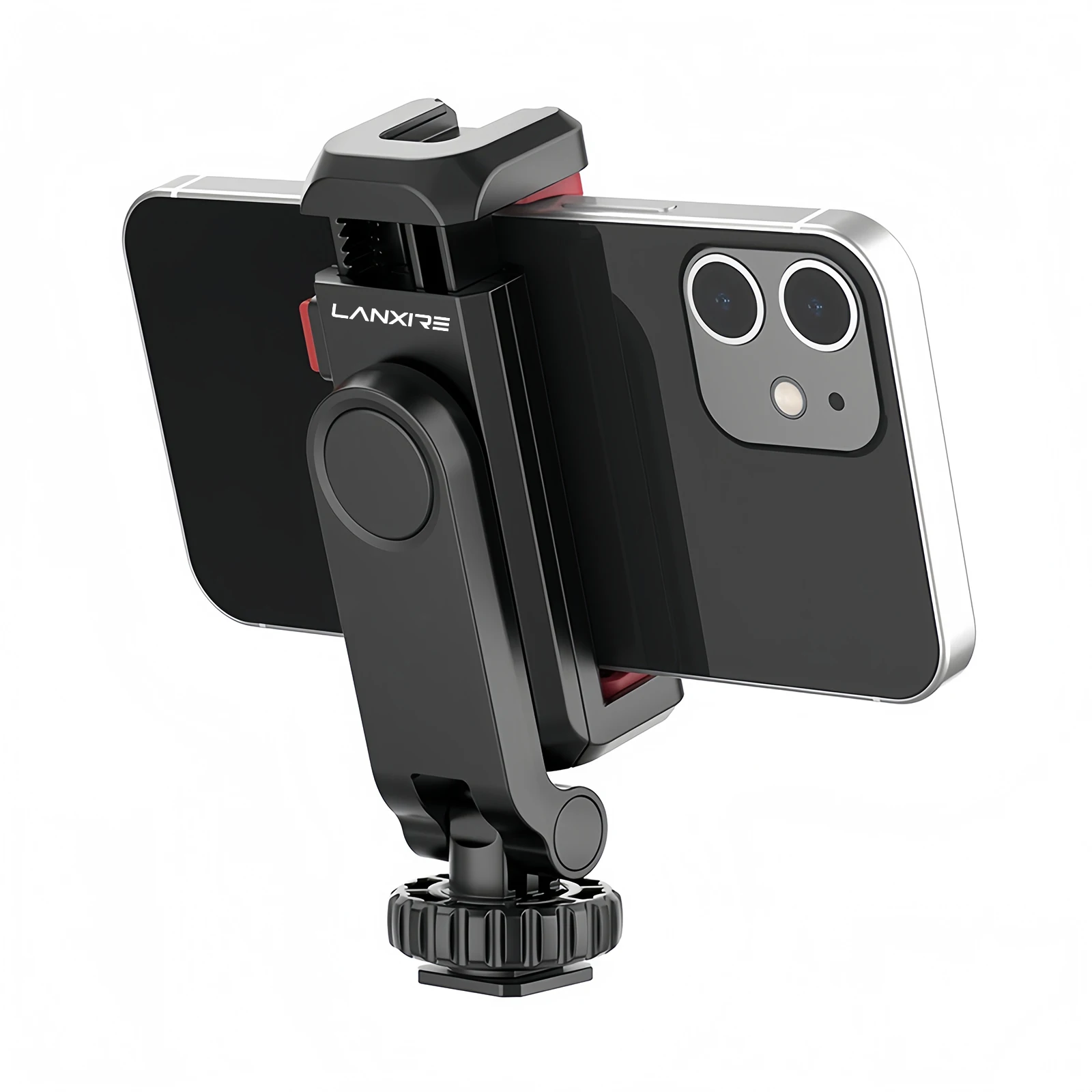 

Lanxire ST-06S Phone Tripod Mount, Phone Rig, 360° Ball Head & Dual Cold Shoe, Universal Vlog Mount for iPhone/Samsung (Vlog)