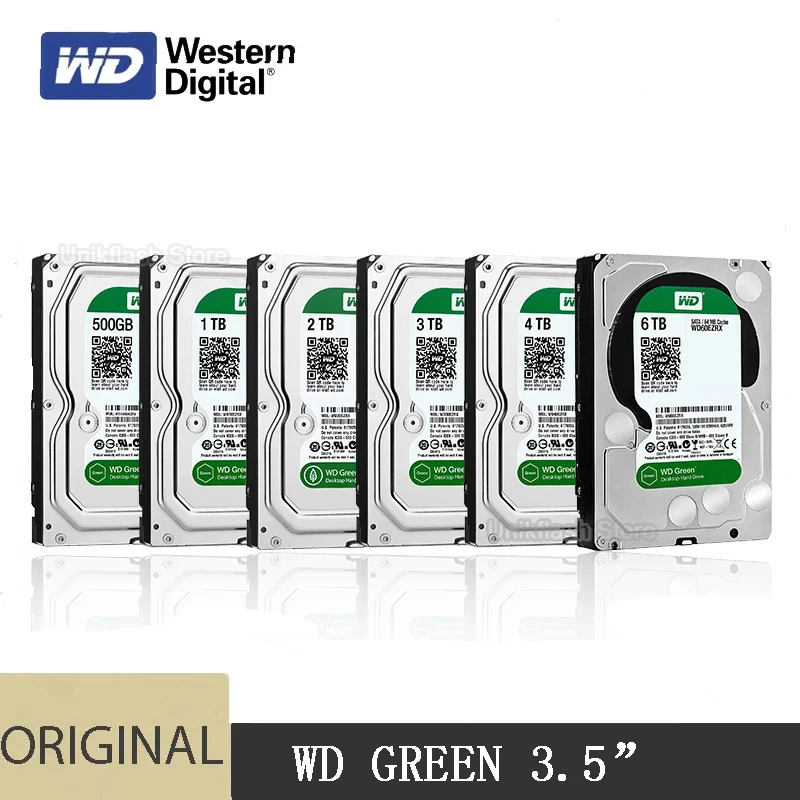 Western Digital WD Green 1TB 4TB 3TB 2TB 6TB 500GB desktop computer disk 6 Gb/s 64MB Cache, 3.5-inchInternal Hard Disk Drive