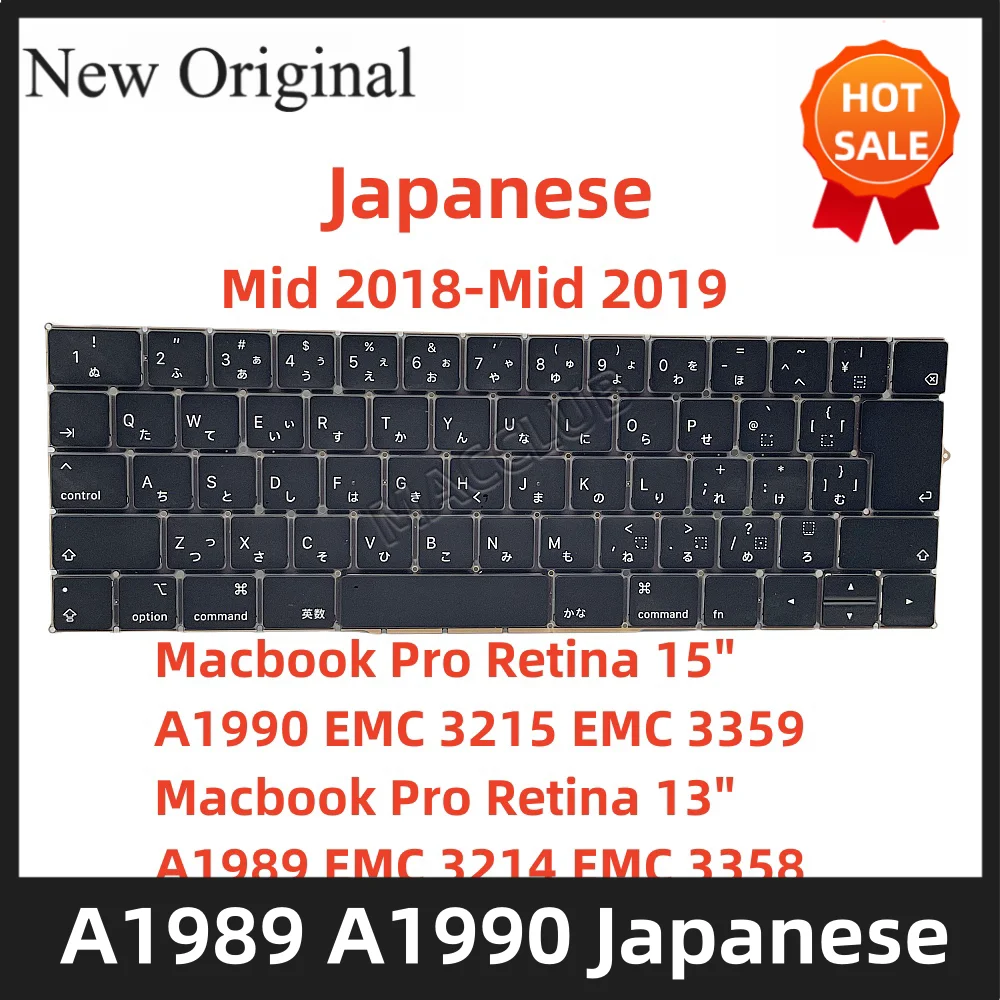 

Японская Клавиатура A1989 A1990 EMC 3214 3215 JP для Macbook Pro Retina 13 "15" Mid 2018 2019 EMC 3358 3359 года, Японская Клавиатура