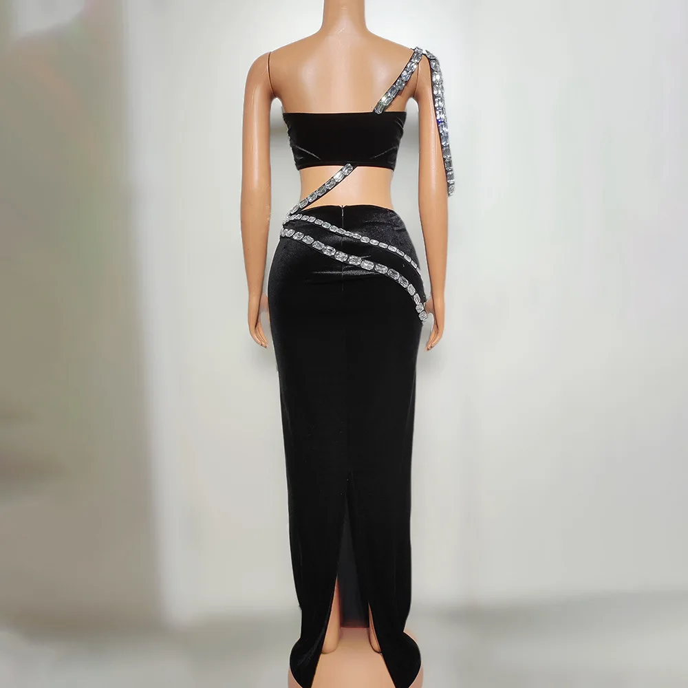 Crimson บรรยากาศเพชรชุดชุดราตรีวันเกิด PARTY จัดเลี้ยง PROM Modern Dance Show Star สีแดงพรมพรหมชุดหรูหรา