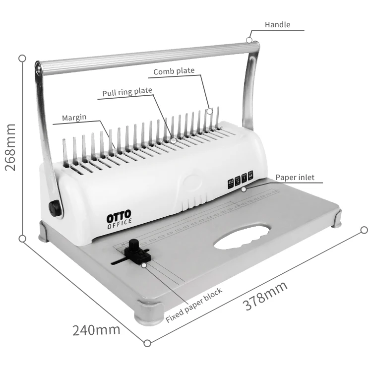 Coil Spiral Binder Binding Ring Punching Professional Perfect Book Wire Manual Comb Binding Machine