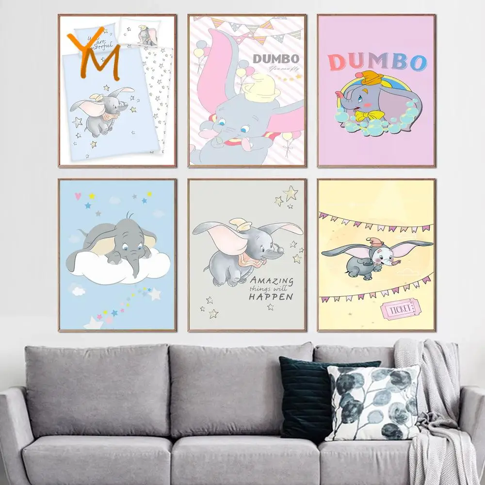 Disney Animation Movie Dumbo Cartoon Canvas Painting Children Room Decor Picture Nordic Style Print Poster Home Decor Painting