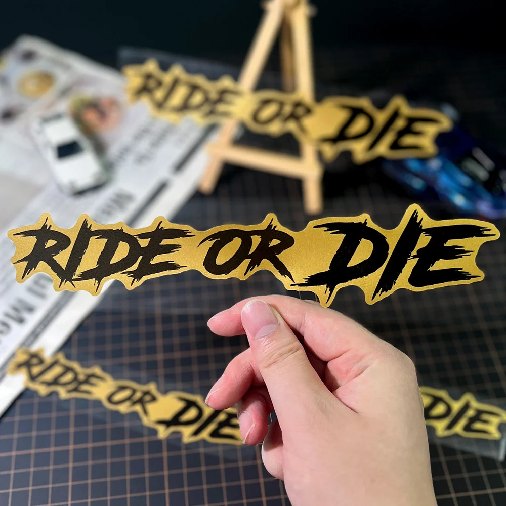 

Водонепроницаемая солнцезащитная виниловая наклейка ide Or Die для мотоцикла, ярко-желтая, черная