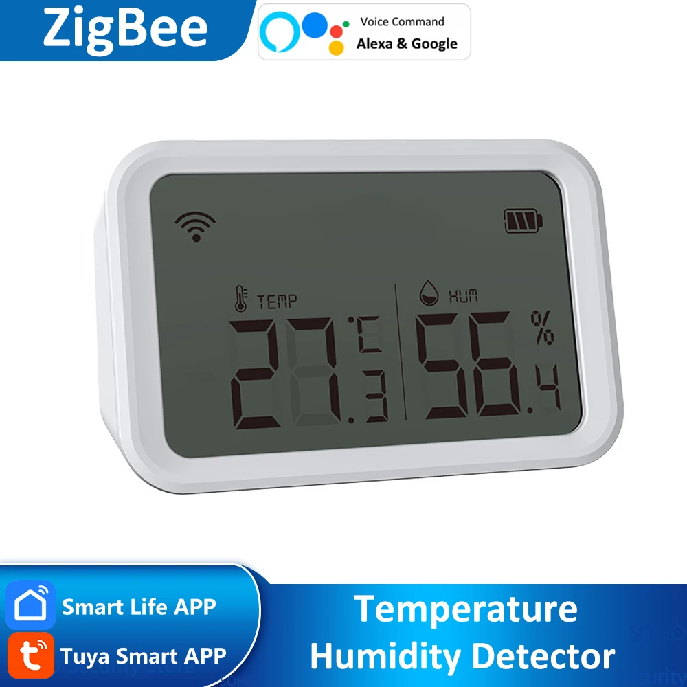 Tuya casa inteligente interior zigbee tela lcd temperatura higrômetro sensor detector de umidade termômetro tuya zigbee hub necessário