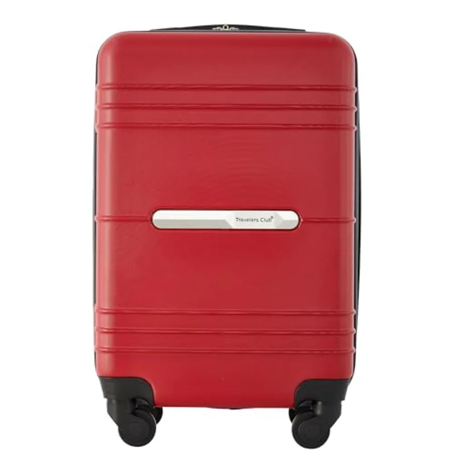 

Travelers Club 22 Richmond Spinner Carry-On Luggage in Red for Air Travel Durable Polycarbonate with Smooth Spinners and Bright