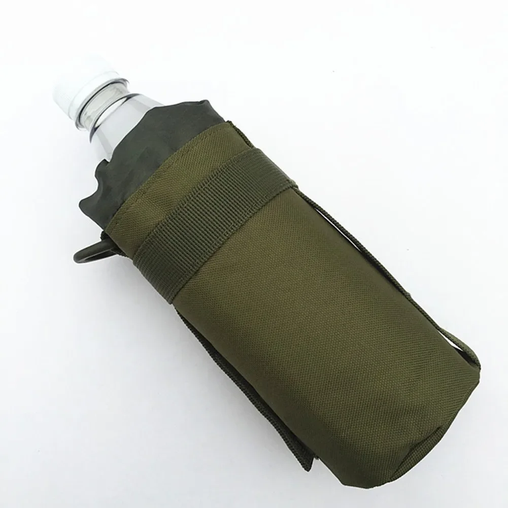 Tactical Water Bottle Carrier 500ml Outdoor Molle Pouch Bag Travel Hiking Cycling Drawstring Holder Kettle Carrier Bag