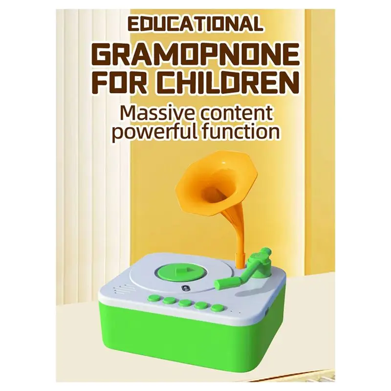 مشغل قصص CYGJ-Kids موسيقى جراموفون مع 96 بطاقة للتعليم المبكر مشغل تسجيلات للأطفال الصغار تعلم الفونوغراف #2