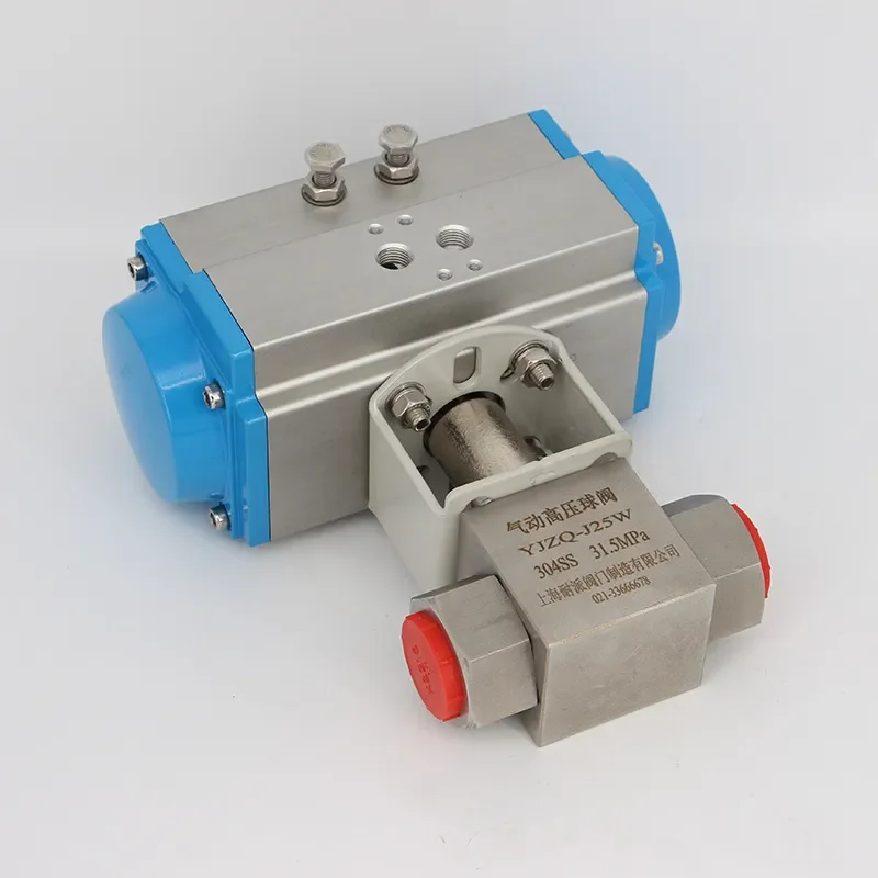2026 hot sale 304 stainless steel high pressure wire buckle pneumatic ball valve Q611F-320 natural filling valve thread